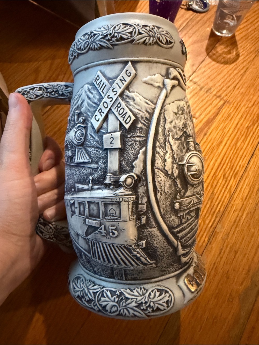 Coors Golden Rails ceramic Stein - Decorative Drinkware